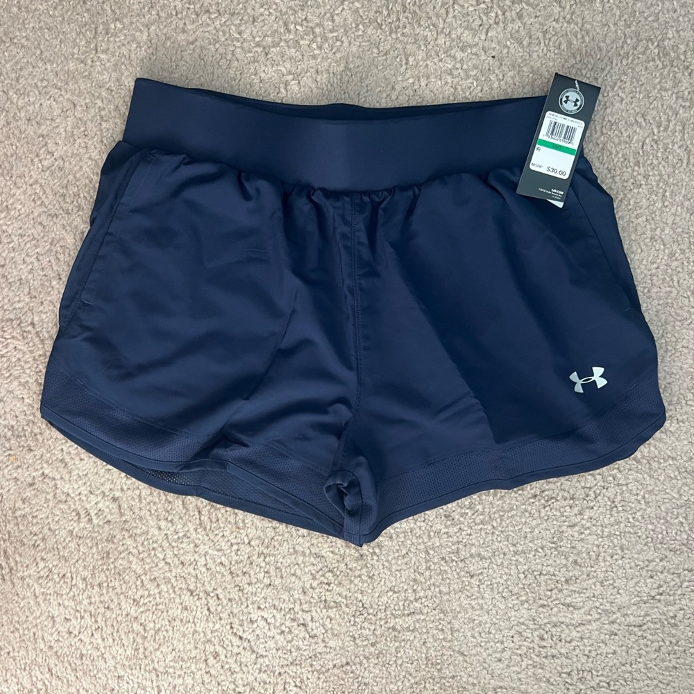 Under Armour Navy Women’s Athletic Shorts NWT Sz L